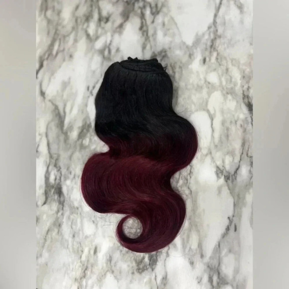 Other - 12 Inch body Wave Clip In Ombre Black to Burgundy hair extensions